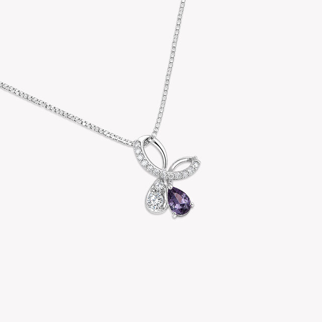 Looped In Purple Silver Pendant With Chain,,hi-res image number null