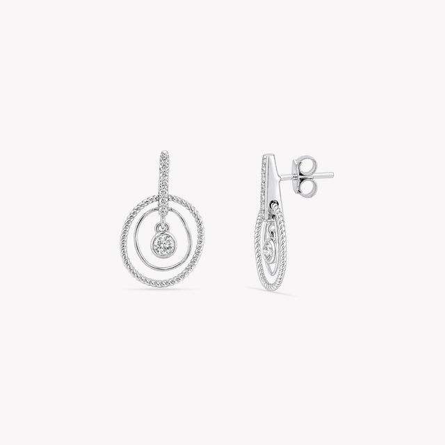 Looped In Light Silver Stud Earrings,,hi-res image number null