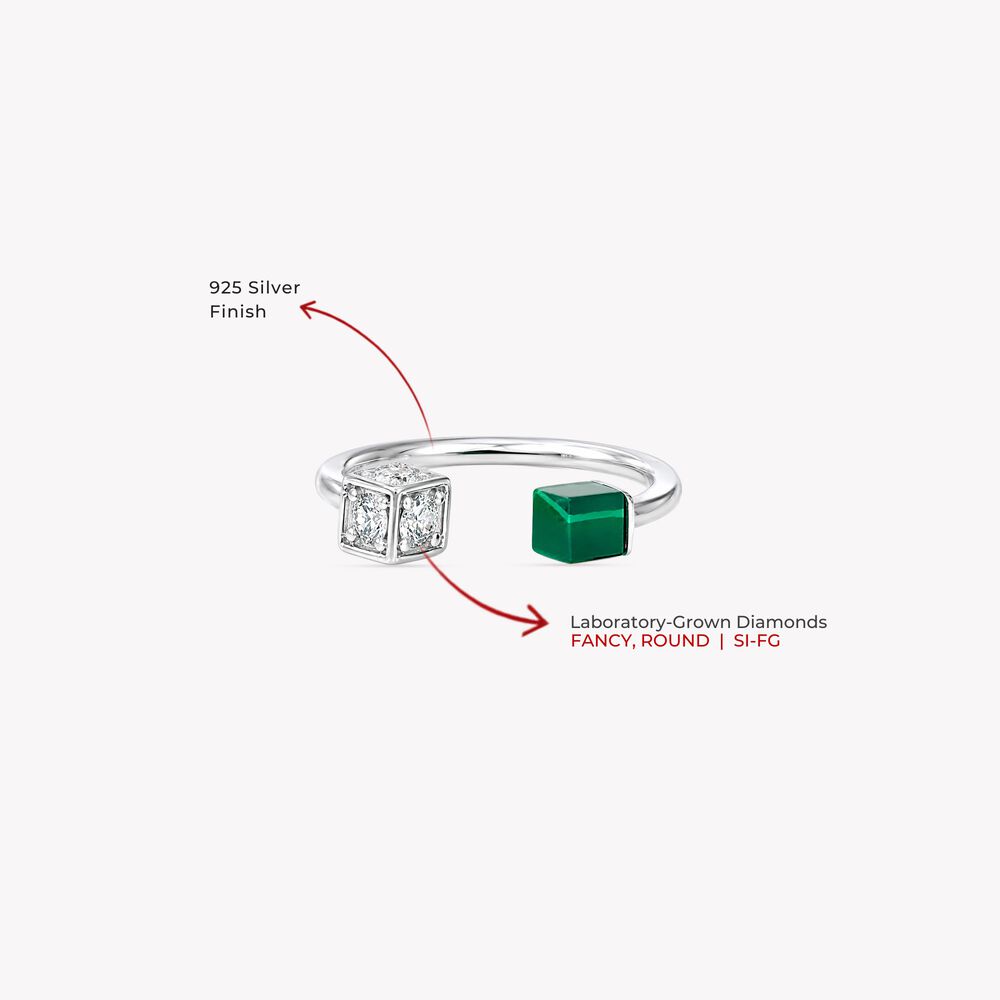 Cube To Cube Silver Finger Ring,,hi-res image number null