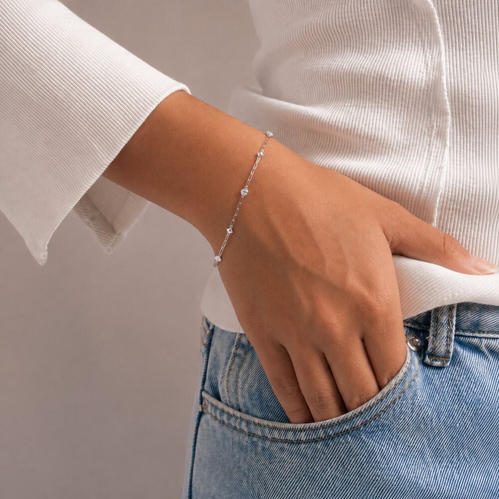 Linked And Lit Silver Bracelet,,hi-res image number null