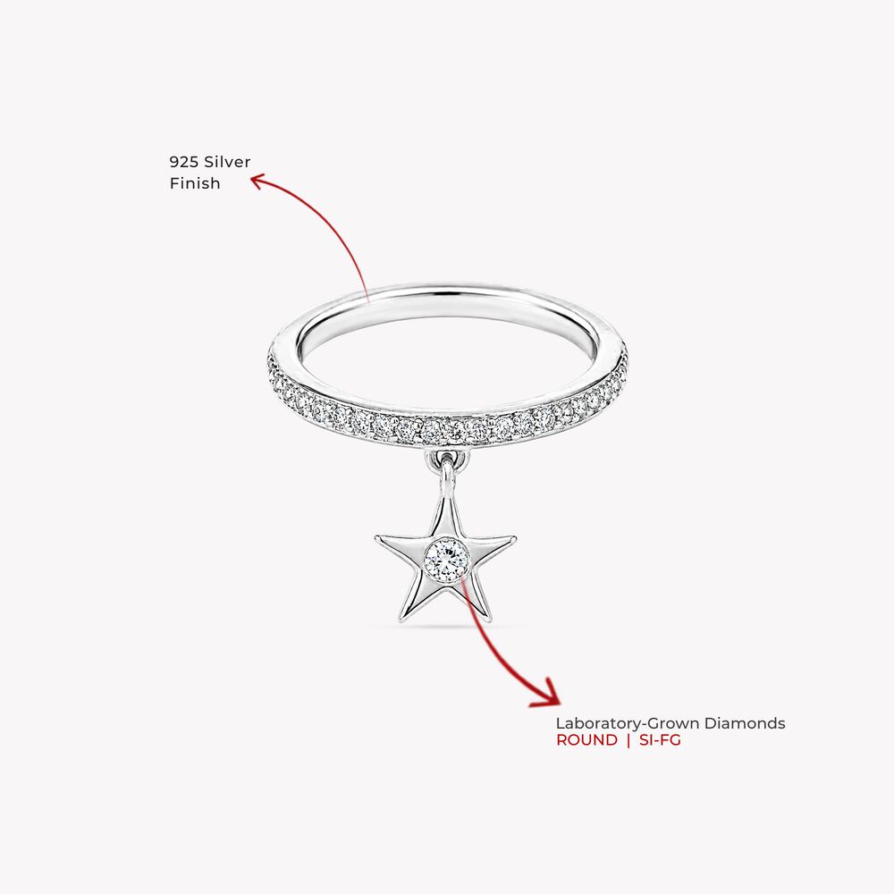 Drop A Star Finger Silver Ring,,hi-res image number null