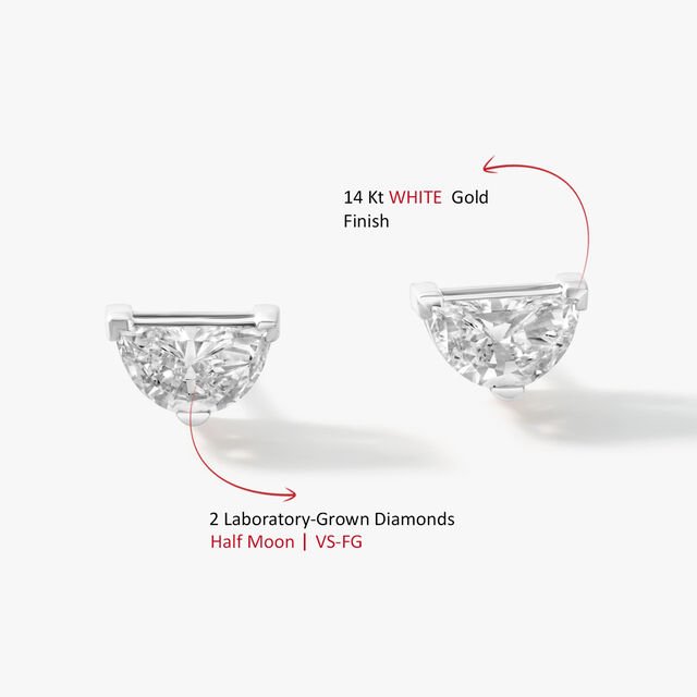 Half Moon On Purpose Stud Earrings,,hi-res image number null