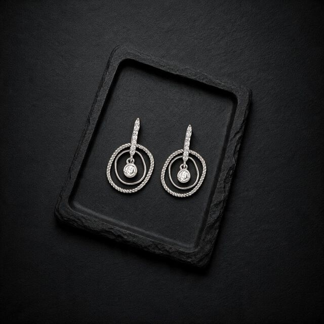 Looped In Light Silver Stud Earrings,,hi-res image number null