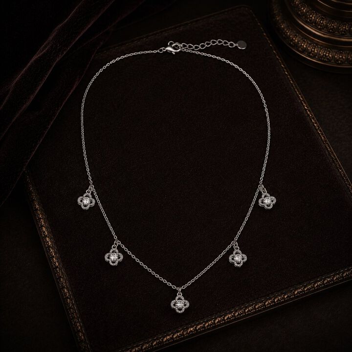 Luck On The Loose Silver Necklace