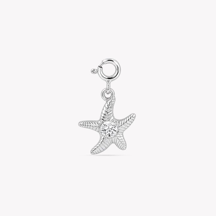 Caught A Starfish Silver Charm