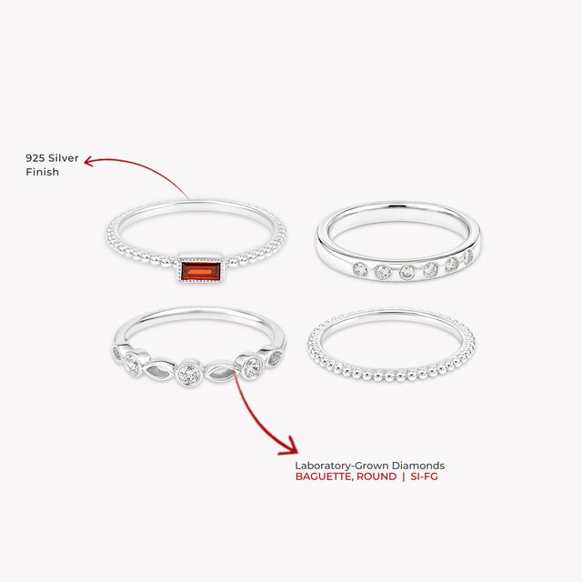 Stack It Your Way Silver Finger Rings,,hi-res image number null