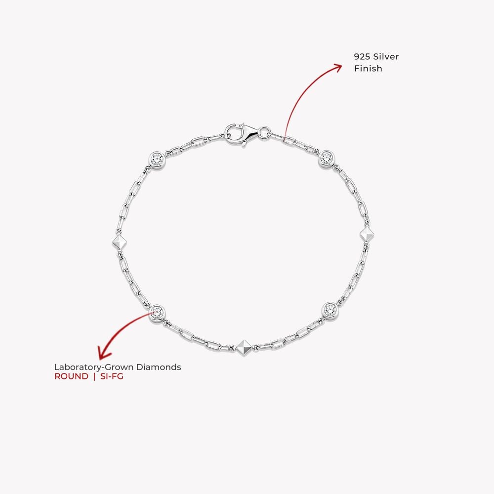 Linked And Lit Silver Bracelet,,hi-res image number null