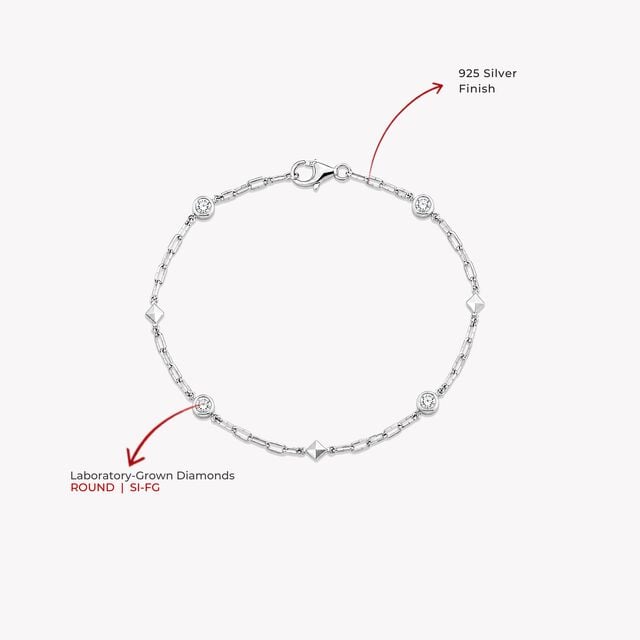 Linked And Lit Silver Bracelet,,hi-res image number null