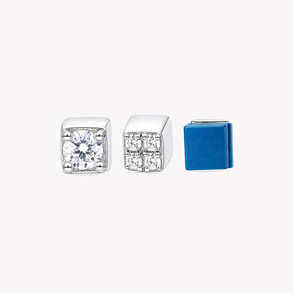 Square Up Silver Stud Earring Set,,hi-res image number null