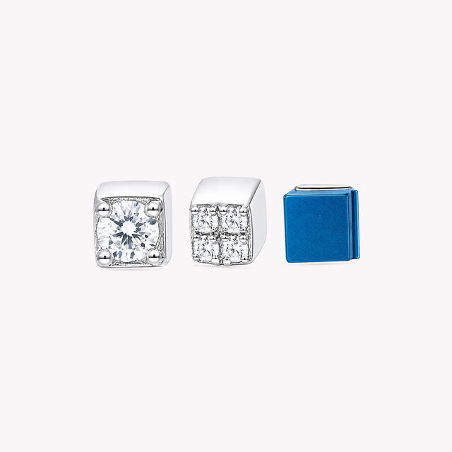 Square Up Silver Stud Earring Set,,hi-res image number null