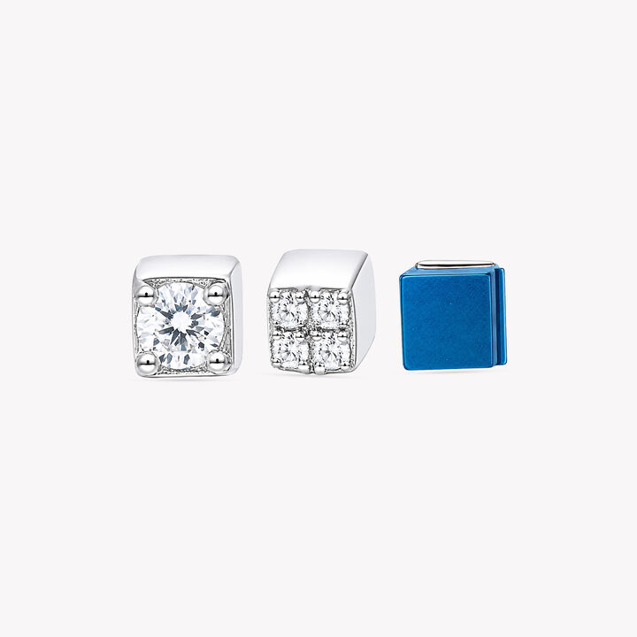 Square Up Silver Stud Earring Set