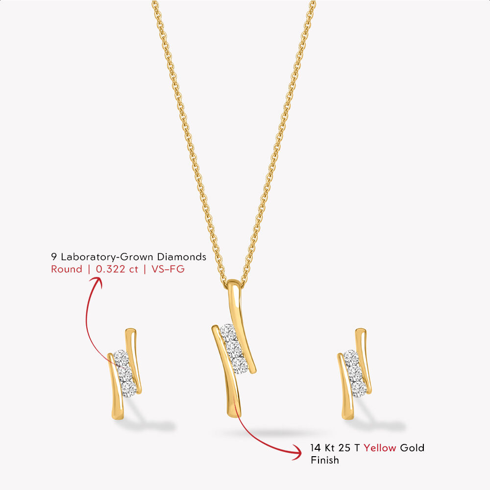 Bend The Rules pendent and Earrings Set with Chain,,hi-res image number null