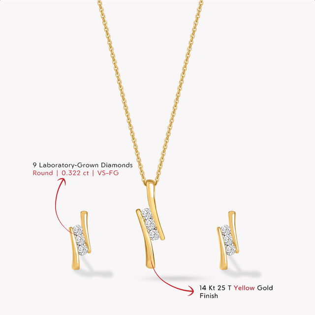 Bend The Rules pendent and Earrings Set with Chain,,hi-res image number null