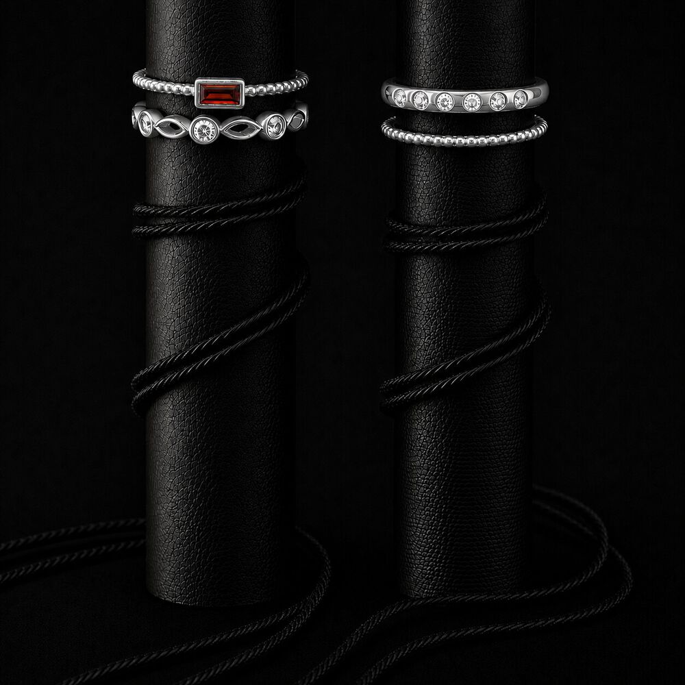 Stack It Your Way Silver Finger Rings,,hi-res image number null