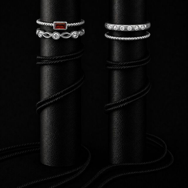 Stack It Your Way Silver Finger Rings,,hi-res image number null