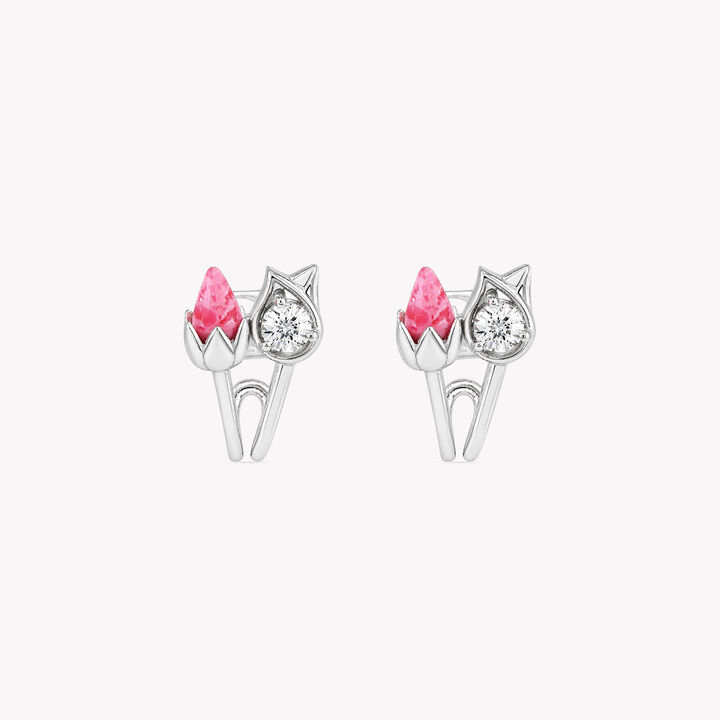 Tulip Twist J-Hoop Silver Earrings