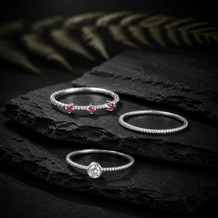 Stack Your Mood Silver Finger Ring Set