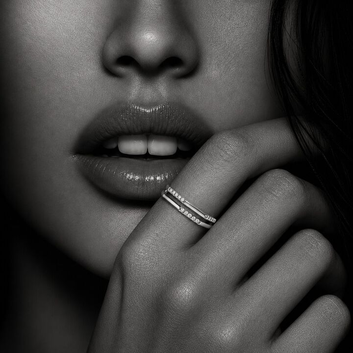 Double Track Silver Finger Ring