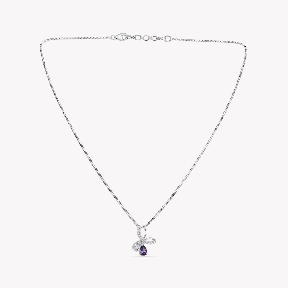 Looped In Purple Silver Pendant With Chain,,hi-res image number null