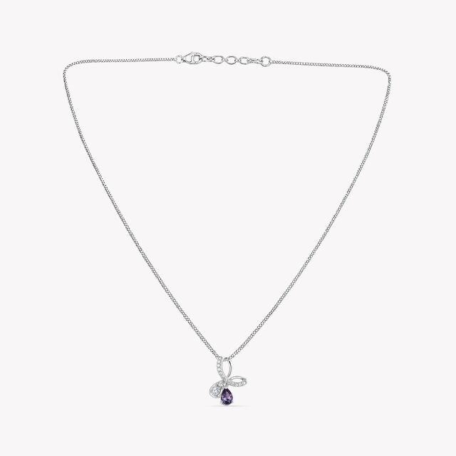 Looped In Purple Silver Pendant With Chain,,hi-res image number null
