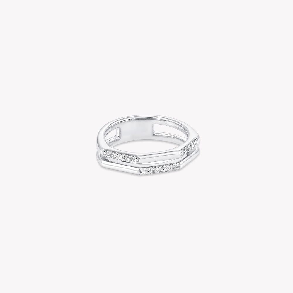 Double Track Silver Finger Ring,,hi-res image number null