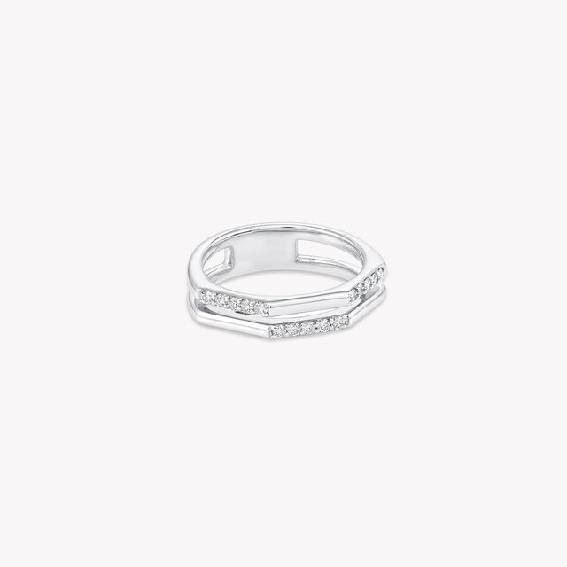Double Track Silver Finger Ring,,hi-res image number null