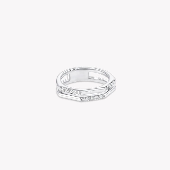 Double Track Silver Finger Ring