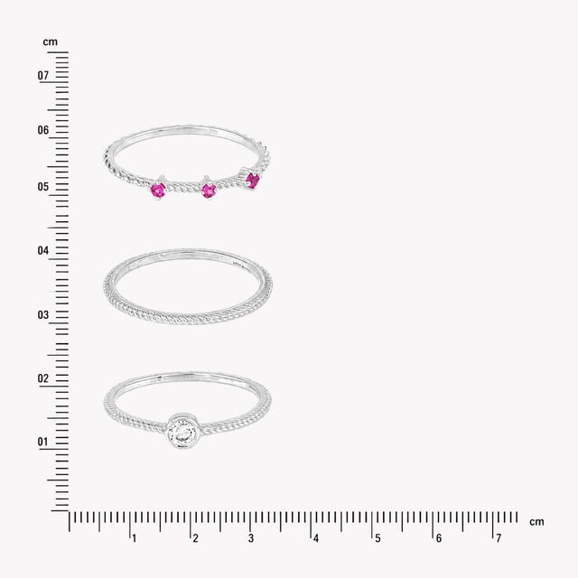 Stack Your Mood Silver Finger Ring Set,,hi-res image number null