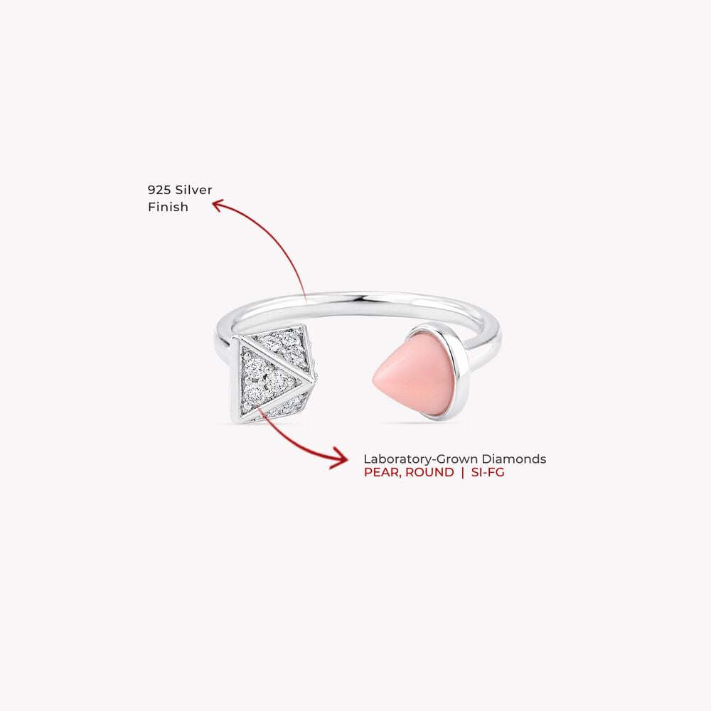 Split The Difference Silver Finger Ring,,hi-res image number null