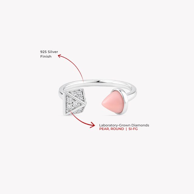 Split The Difference Silver Finger Ring,,hi-res image number null