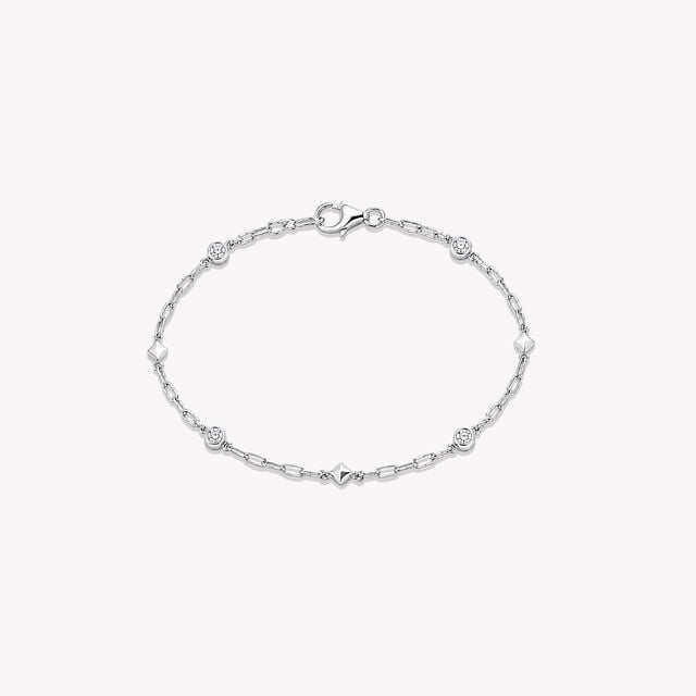 Linked And Lit Silver Bracelet,,hi-res image number null