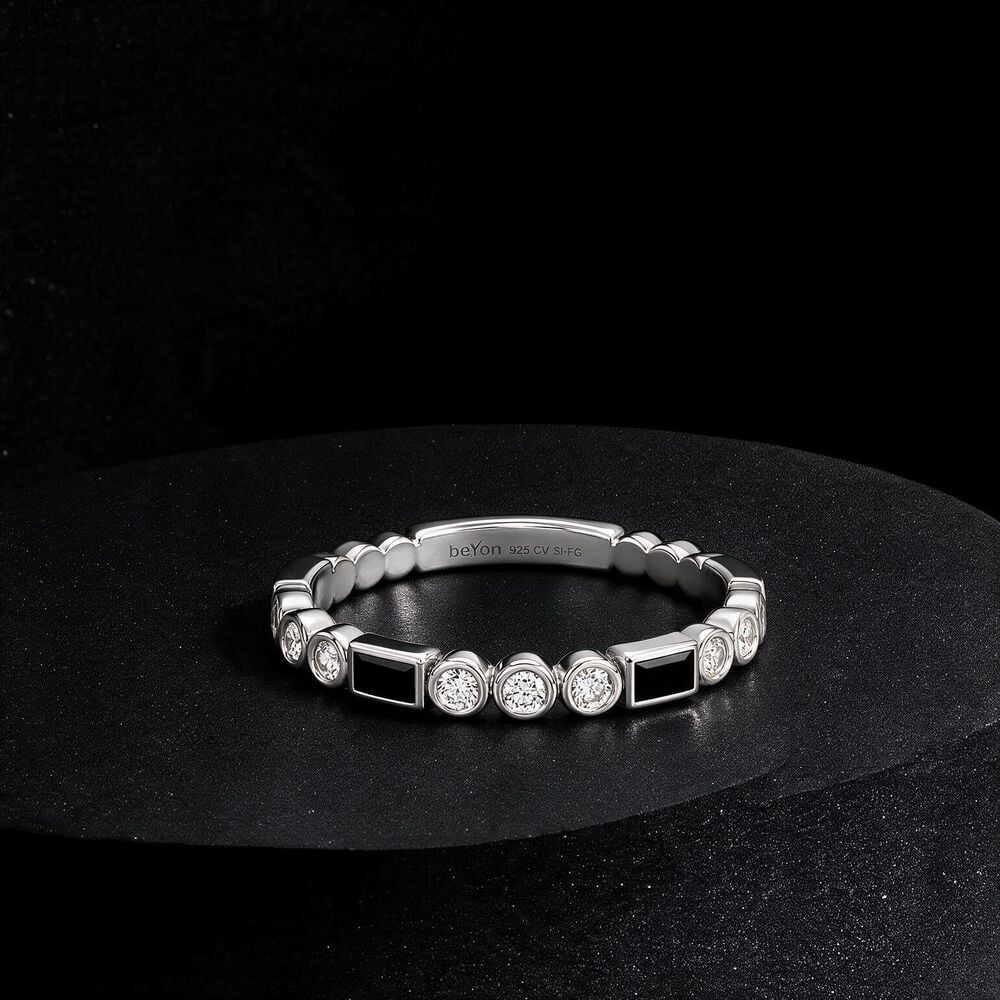 Contrast Code Silver Finger Ring,,hi-res image number null