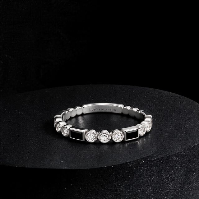 Contrast Code Silver Finger Ring,,hi-res image number null
