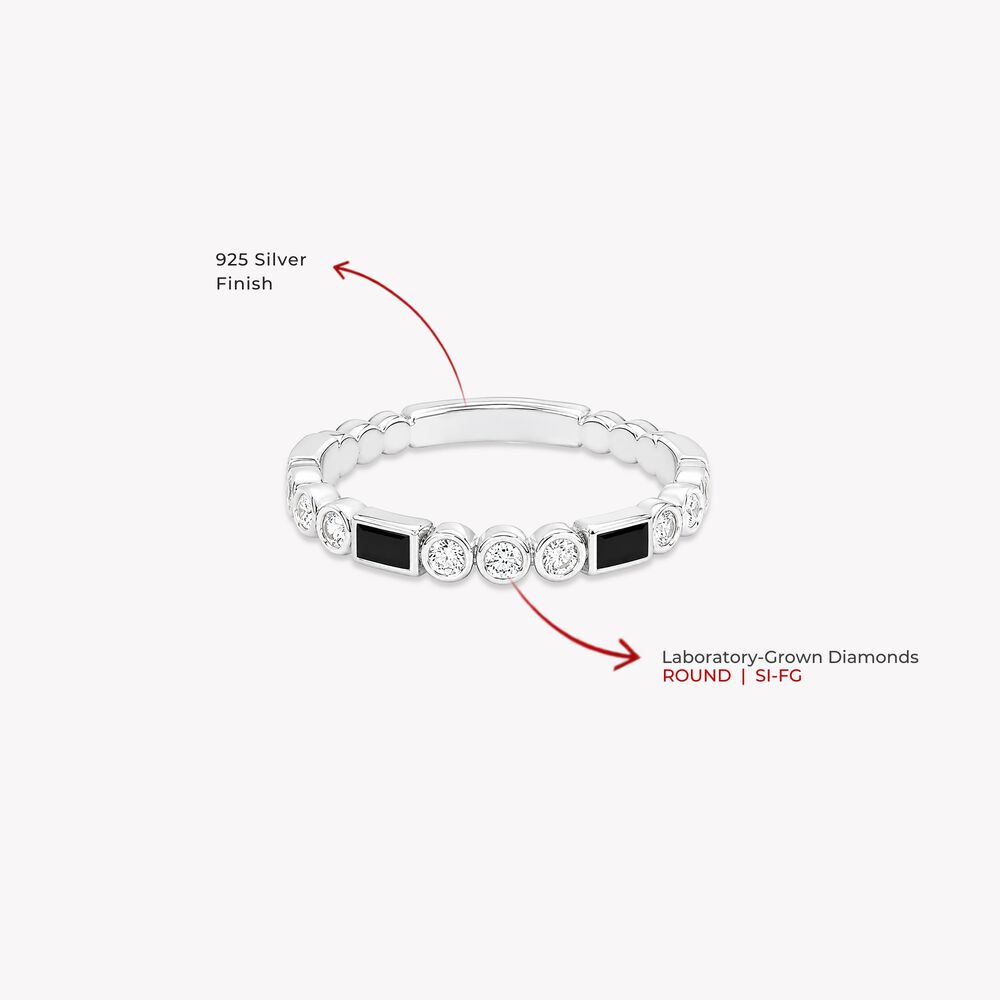 Contrast Code Silver Finger Ring,,hi-res image number null
