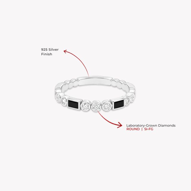 Contrast Code Silver Finger Ring,,hi-res image number null