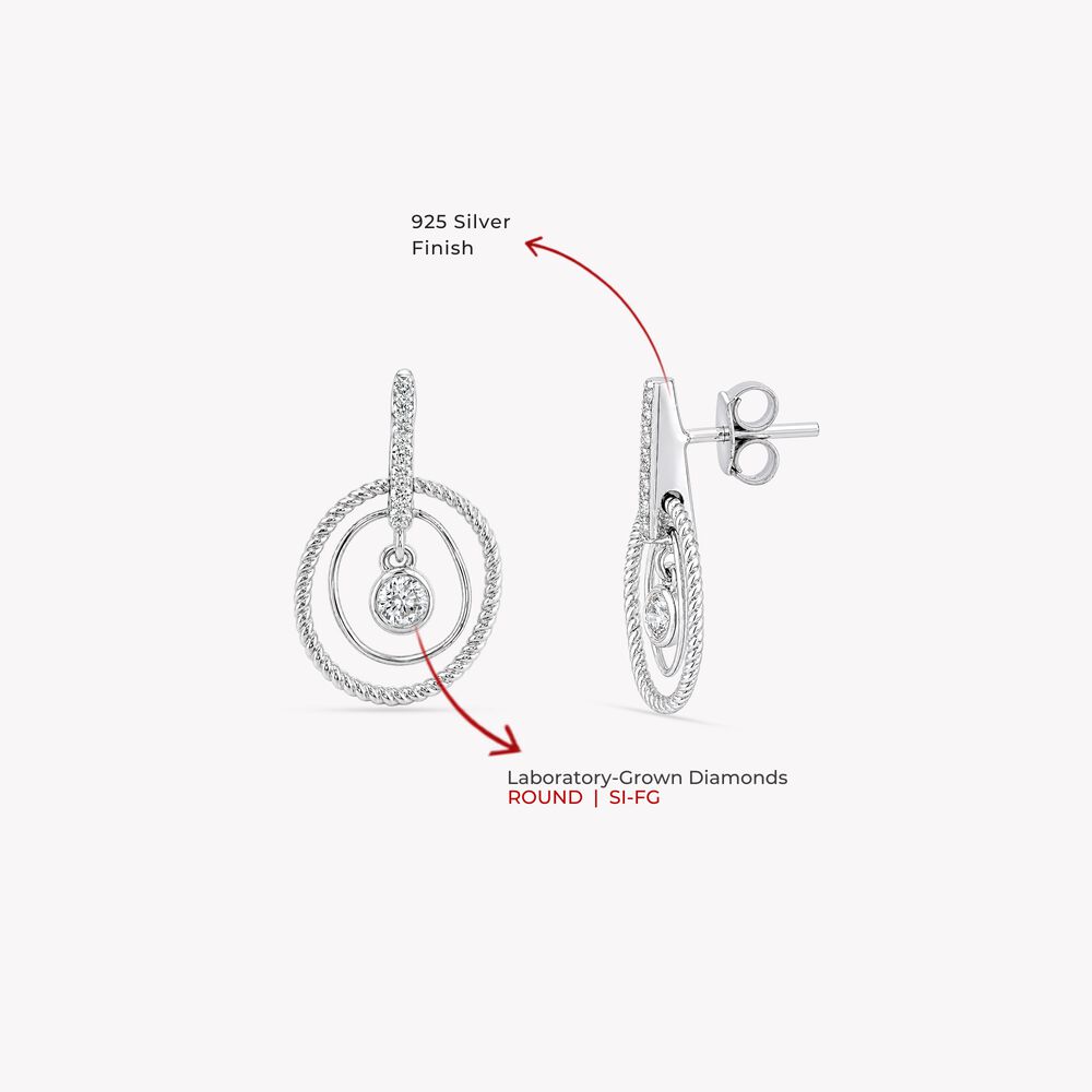 Looped In Light Silver Stud Earrings,,hi-res image number null