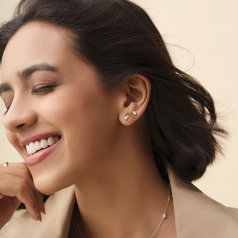 S Curve Takeover Ear Climber,,hi-res image number null