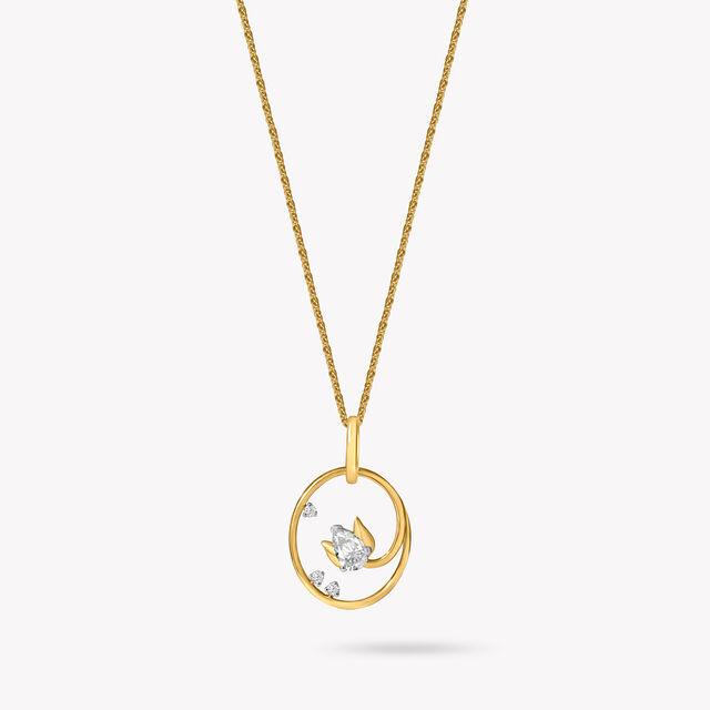 Floral Aura Pendant With Chain,,hi-res image number null
