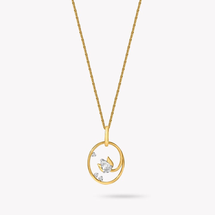 Floral Aura Pendant With Chain