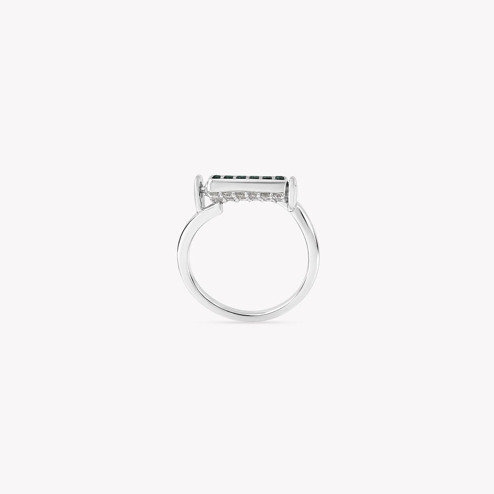 Pin Code Green Silver Finger Ring,,hi-res image number null