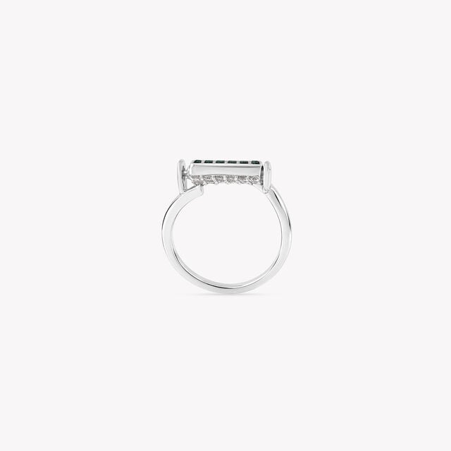 Pin Code Green Silver Finger Ring,,hi-res image number null