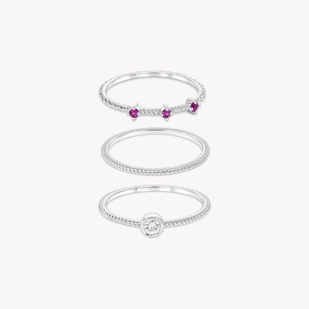 Stack Your Mood Silver Finger Ring Set,,hi-res image number null