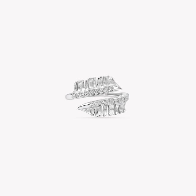 Feather By Feather Silver Finger Ring,,hi-res image number null