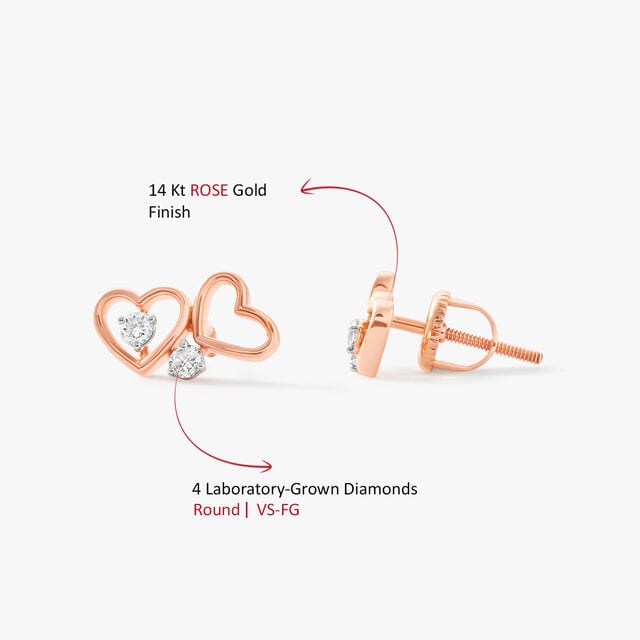 Heart Play Stud Earrings,,hi-res image number null