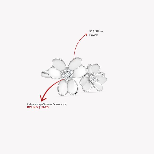 Bloom With A View Silver Finger Ring,,hi-res image number null