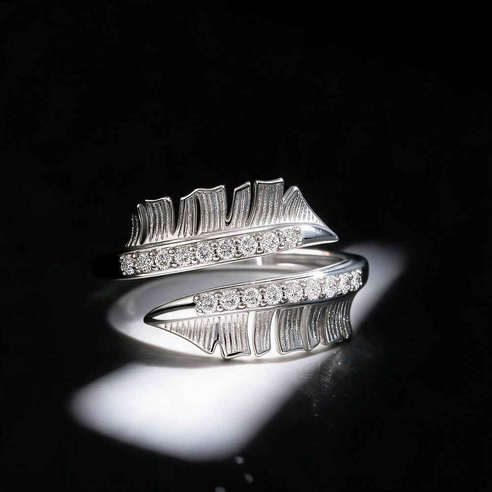 Feather By Feather Silver Finger Ring,,hi-res image number null