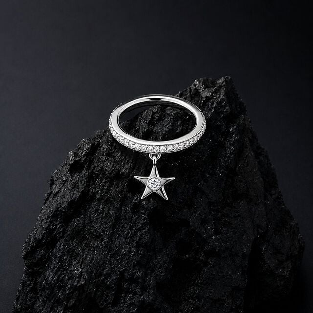 Drop A Star Finger Silver Ring,,hi-res image number null