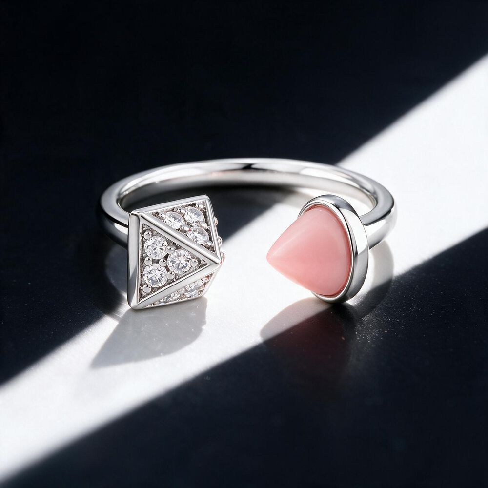 Split The Difference Silver Finger Ring,,hi-res image number null