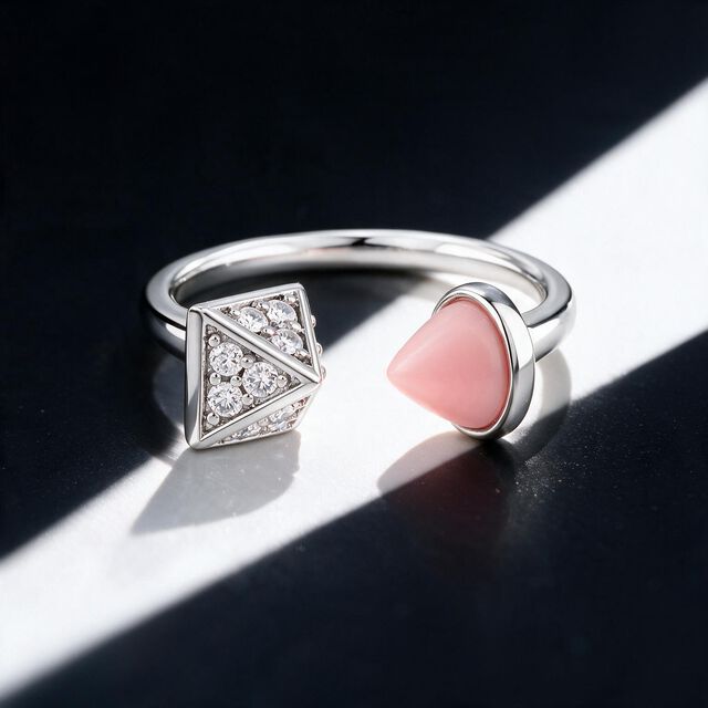 Split The Difference Silver Finger Ring,,hi-res image number null