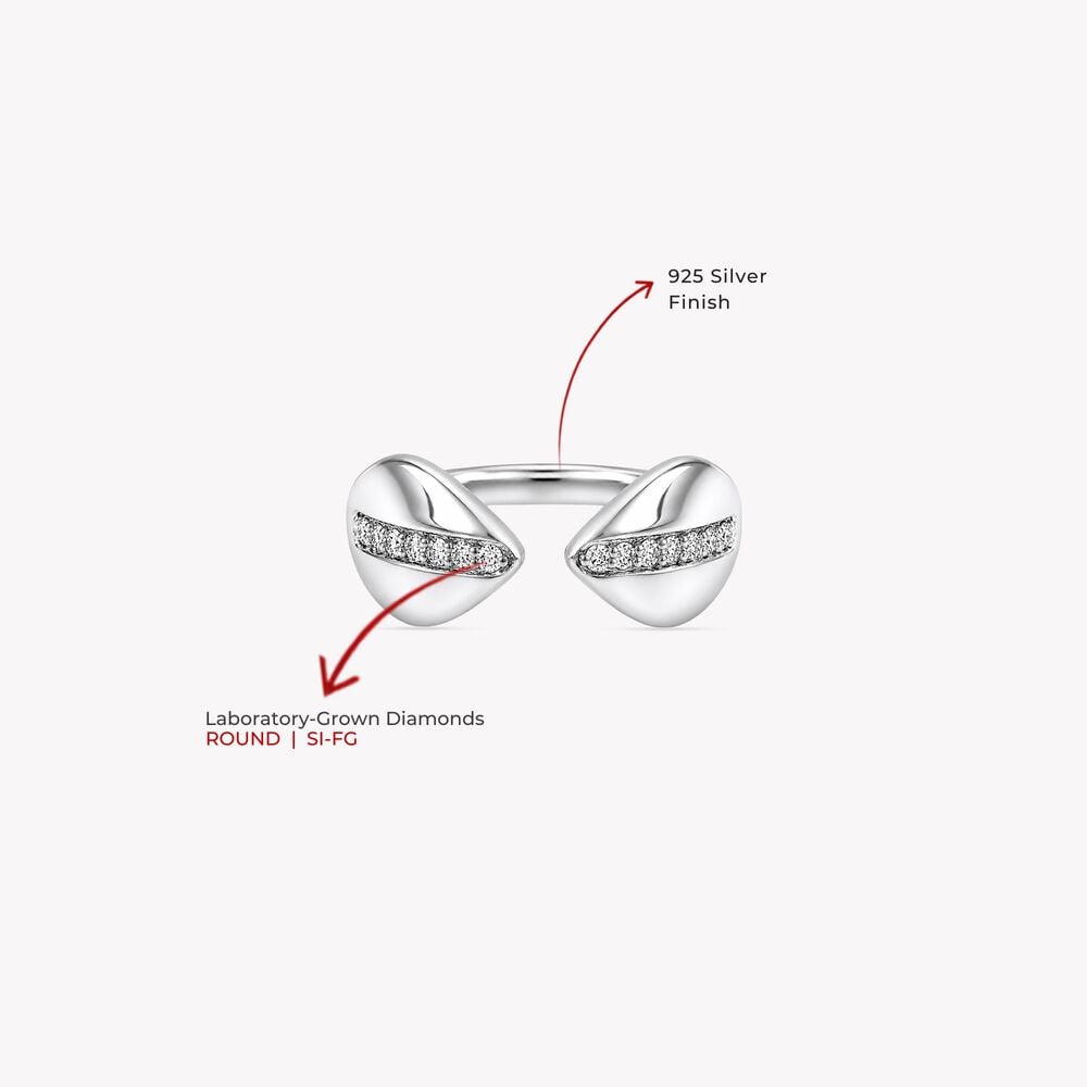 Meet In The Middle Silver Finger Ring,,hi-res image number null